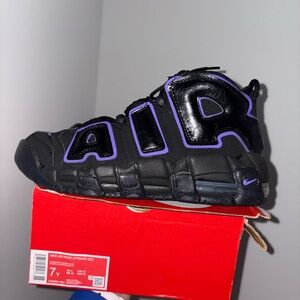 Nike Kids Air More Uptempo Black Purple Shoes